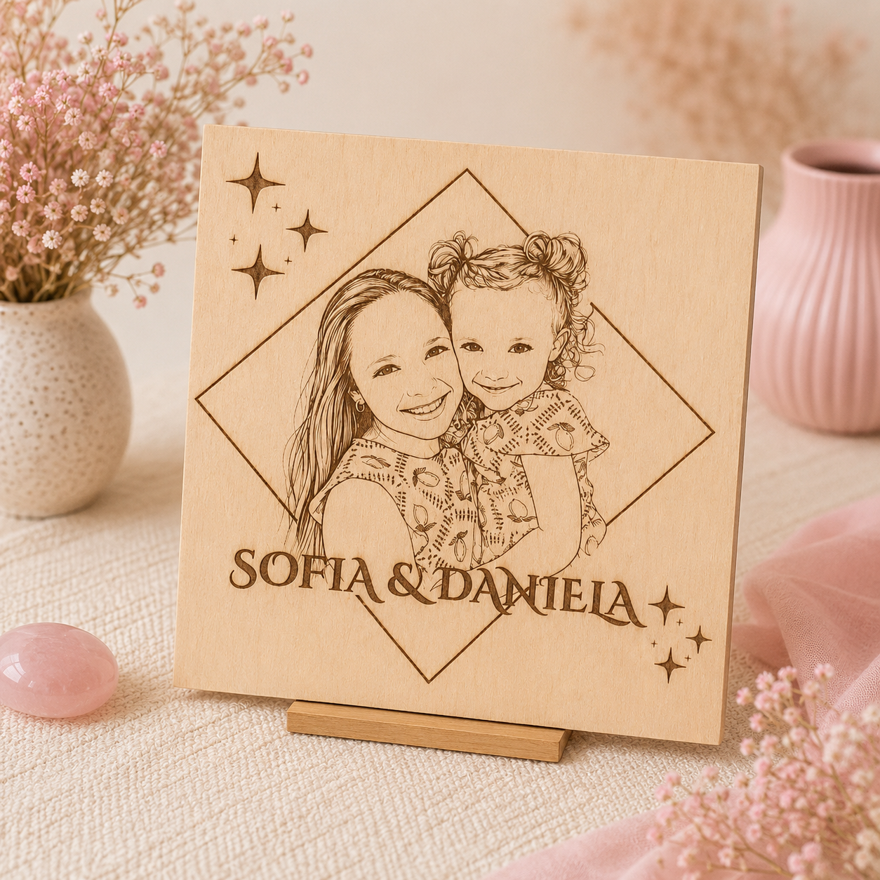 Imagen personalizada en madera · 20 × 20 cm 🤍
