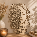 Mujer Floral calada en madera · 29 × 21 cm 🤍